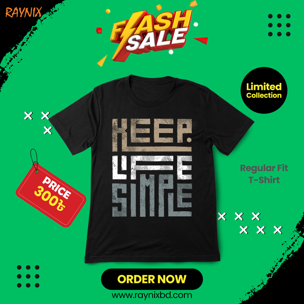 KEEP LIFE SIMPLE Typography T-Shirt | Minimalist Design | Regular Fit | Premium Fabrics With Meaningful Massage