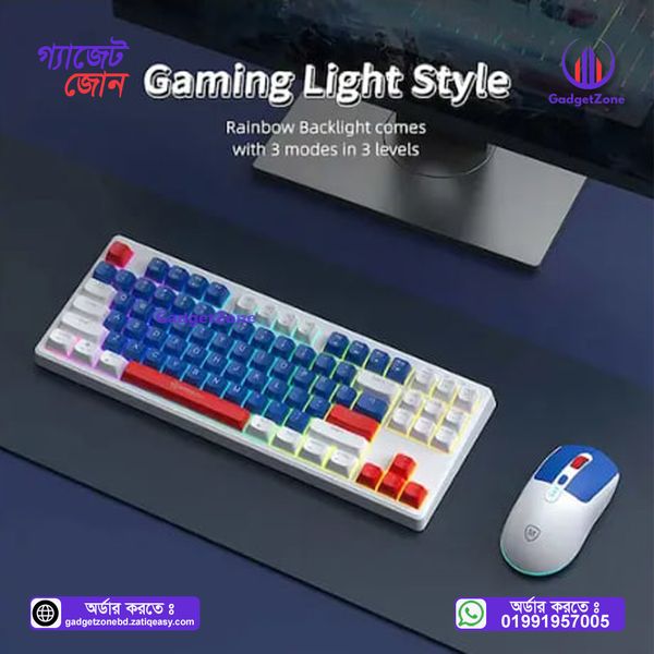Micropack KM-269W Navy Wireless Keyboard & Mouse CombođĨ