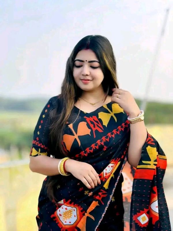 চান্দেরী সিল্ক ডিজিটাল প্রিন্ট শাড়ি
