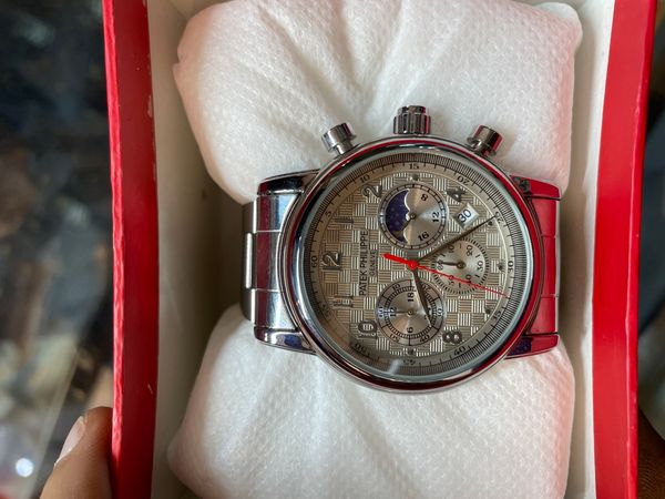 patek chorno grey dial silver chain aa