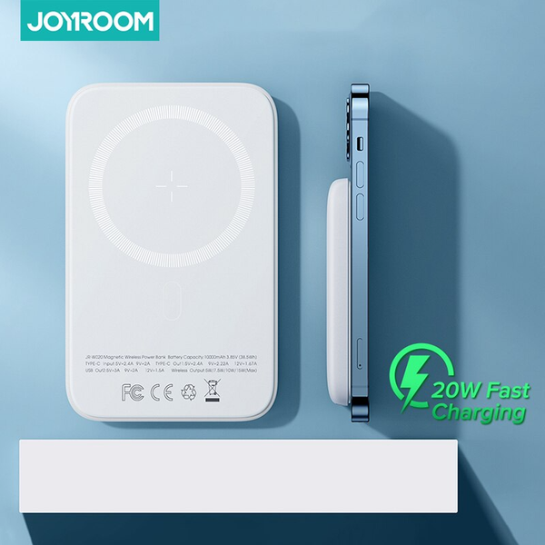 Joyroom JR-W020 20W Magnetic Wireless Charging 10000mAh Power Bank-White Color - Image 2