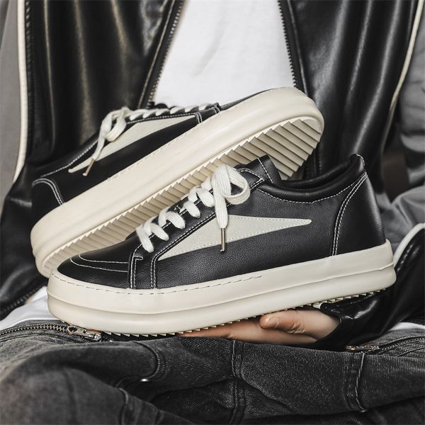 Vintage leather sneakers in black