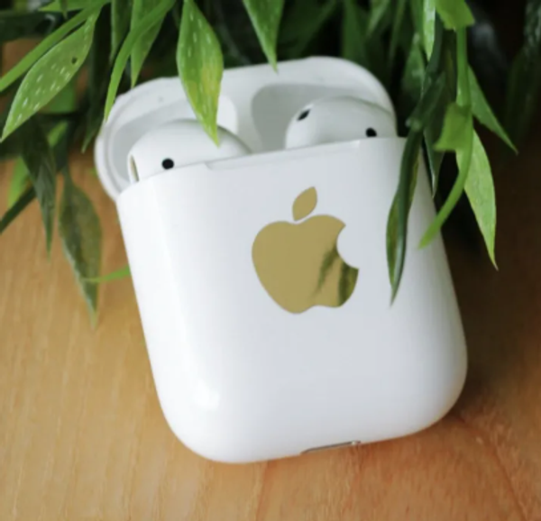Apple Logo Label Aufkleber Sticker Badge Silver chrome color decal metal