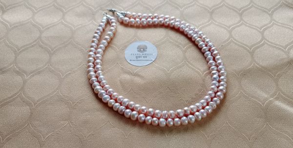 Button shape Pearl Necklace