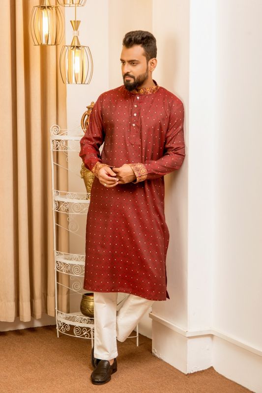 Men's Majestic Panjabi - Maroon