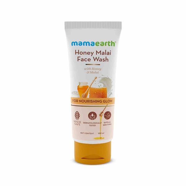 Mamaearth Honey Malai Face Wash – 100ml | Nourishing Glow | - 02325