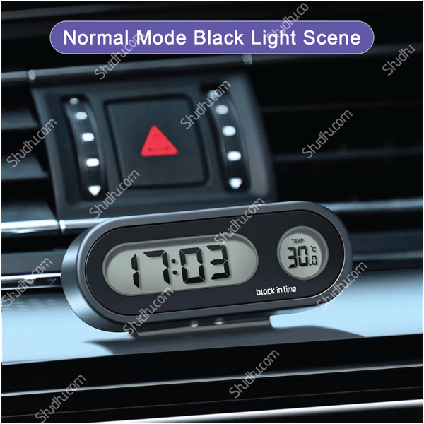 Car Dashboard Clock With Thermometer