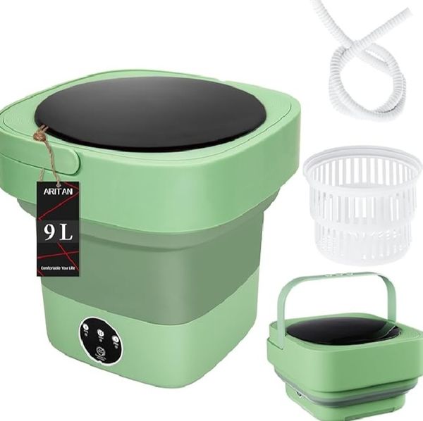 Portable Washing Machine 9L Foldable Mini Washer with 3 Cleaning Modes Half Automatic Washing Machine for Baby Clothes, Underwear or Small Items