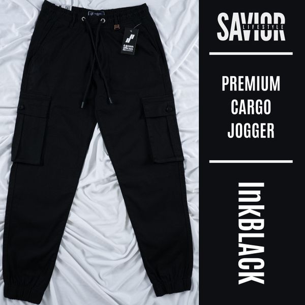 Ink Black Premium Cargo Jogger – Rugged Comfort & Utility
