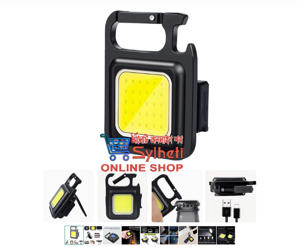 Multi-functional Outdoor Keychain Light with 800Lm COB and 3 Lighting Modes, for Camping, Hiking and Emergencies