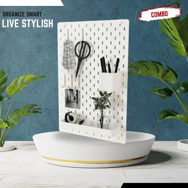14×22 Inch Melamine PegBoard Combo – Functional & Stylish Organizer