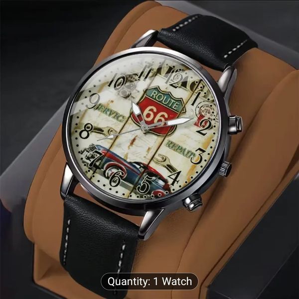 Route 66-themed men's quartz wristwatch  46