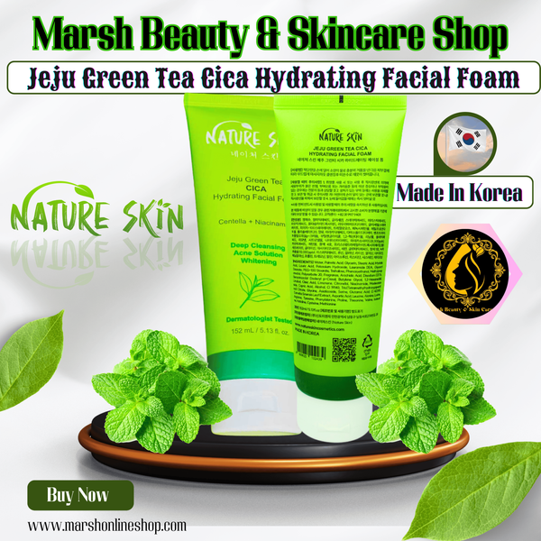 👉🔰Nature Skin Jeju Green Tea Cica Hydrating Facial Foam (152 ml) - Image 1