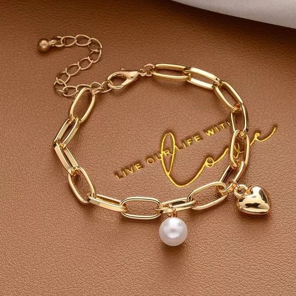 Beautiful heart shaped golden bracelet