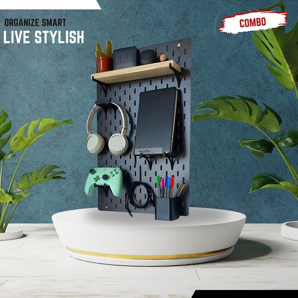 14×22 Inch Melamine PegBoard Combo – Premium Wall Organizer | InDecorBD