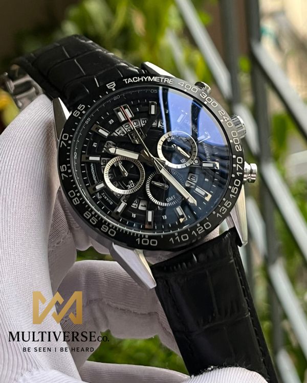 TAG UNIQUE CHRONO BLACK BELT BLACK DIAL (AA)