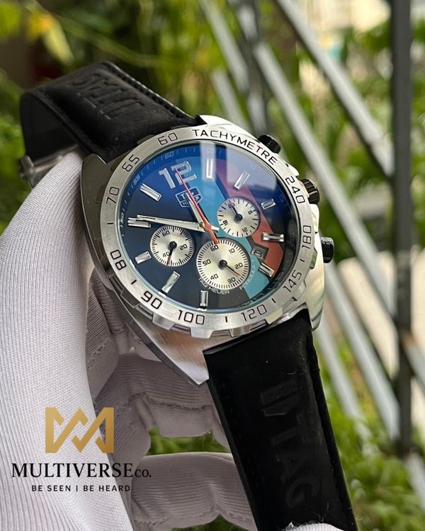 TAG F1 RACING CHRONO BLACK BELT MULTICOLOR BLACK DIAL (AA)