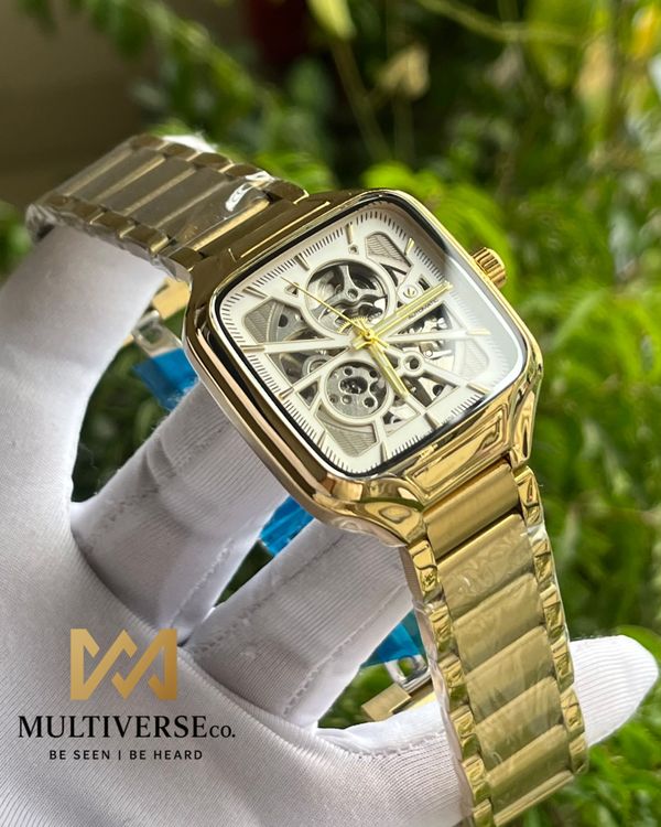 RADO TRUE SQUARE GOLD CHAIN WHITE DIAL STAINLESS STEEL (SEMI AAA)
