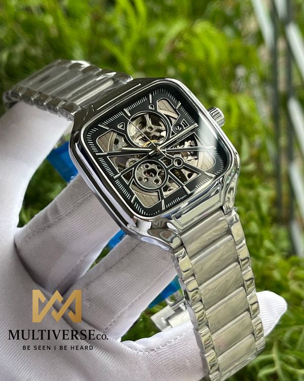 RADO TRUE SQUARE SILVER CHAIN BLACK DIAL STAINLESS STEEL (SEMI AAA)