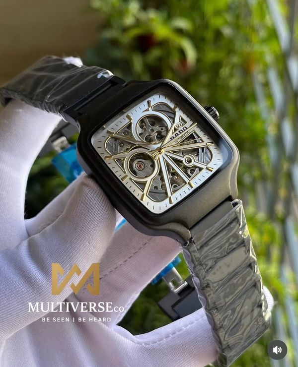RADO TRUE SQUARE BLACK CHAIN WHITE DIAL MATTE FINISH (SEMI AAA)