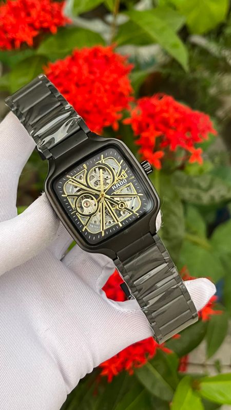 RADO TRUE SQUARE BLACK CHAIN BLACK DIAL MATTE FINISH (SEMI AAA)