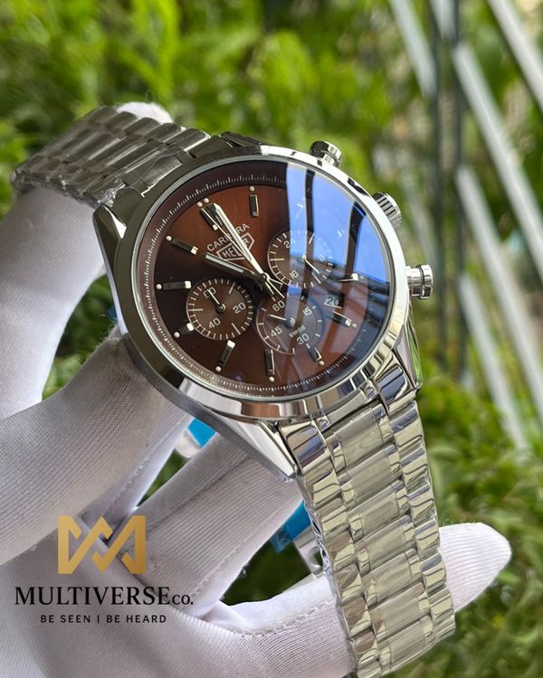 TAG 1969 BROWN DIAL SILVER CHAIN (AA)