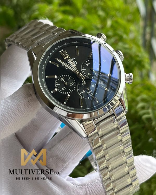 TAG 1969 BLACK DIAL SILVER CHAIN (AA)