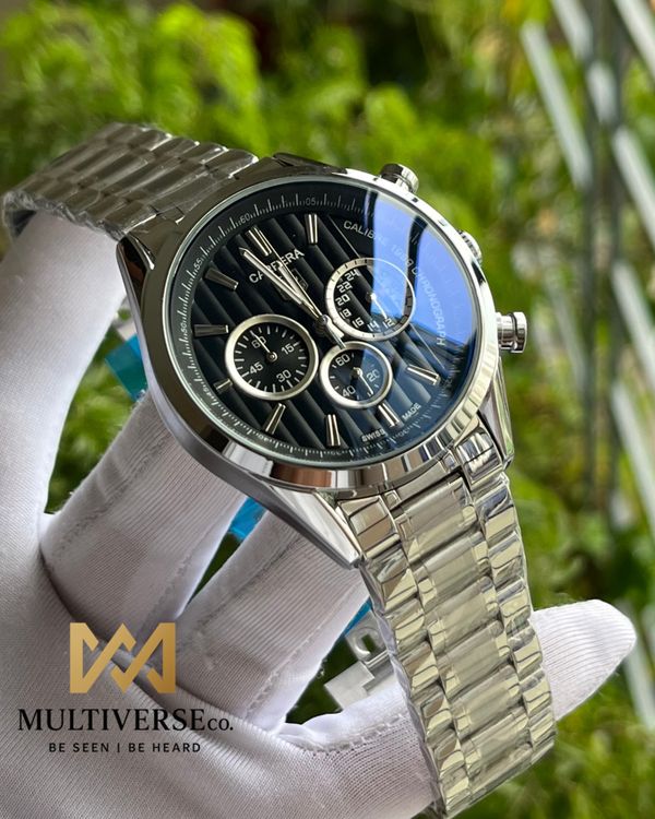 TAG 1969 TEXTURE BLACK DIAL SILVER CHAIN (AA)