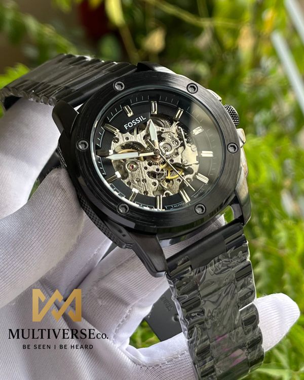 FOSSIL HEAVY AUTOMATIC BLACK DIAL BLACK CHAIN (SEMI AAA)