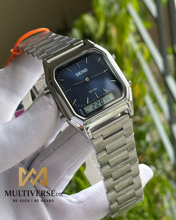 SKMEI 1220 BLUE DIAL SILVER CHAIN (ORIGINAL)