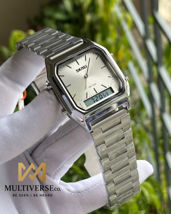 SKMEI 1220 SILVER DIAL SILVER CHAIN (ORIGINAL)