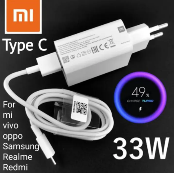33W Fast Type-C Charger for Xiaomi, Vivo, Realme, Oppo, Samsung, Redmi, OnePlus