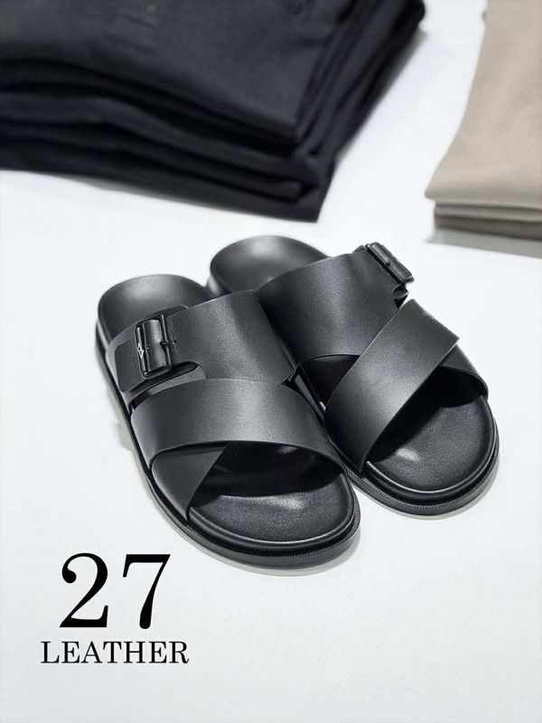 Axis Premium Leather Sandal(Black)