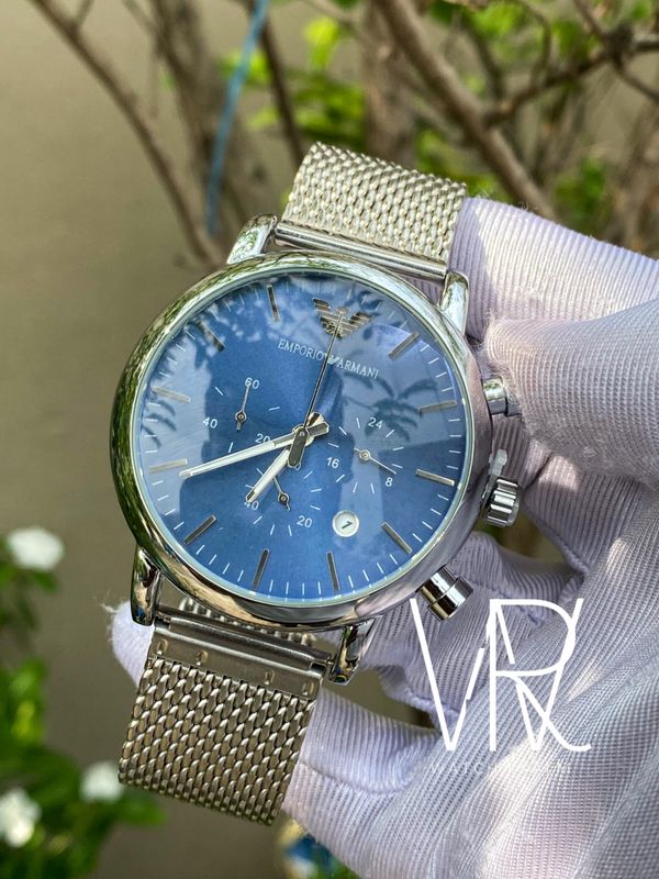 ARMANI MESH CHAIN GLOSSY BLUE DIAL