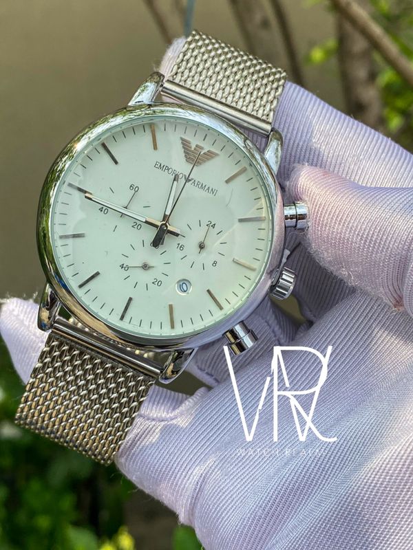ARMANI MESH CHAIN GLOSSY WHITE DIAL