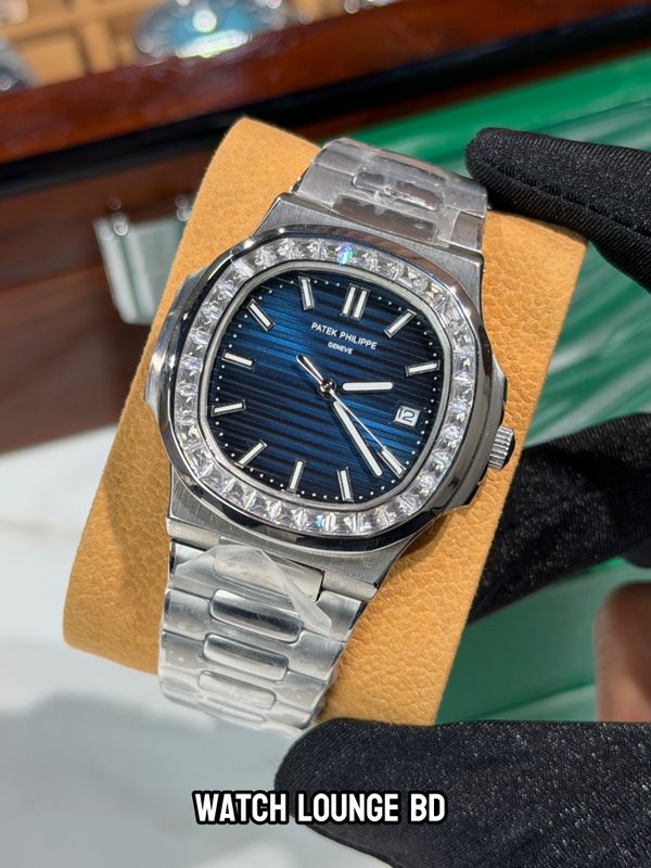 Patek Philippe Nautilus blue dial stone