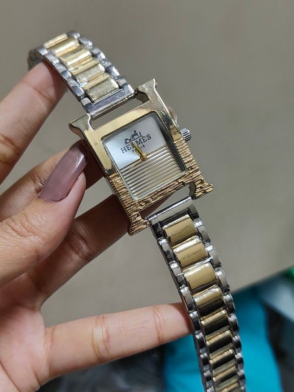 HERMES GOLD TWO TONE WHITE DIAL