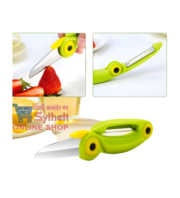 BTFLKNS Ceramic Paring Knife, Bird-shaped folding peeler, Ergonomic Handle Professional Knife, Super Sharp Blade Folding Knife with protective Sheath(Green)