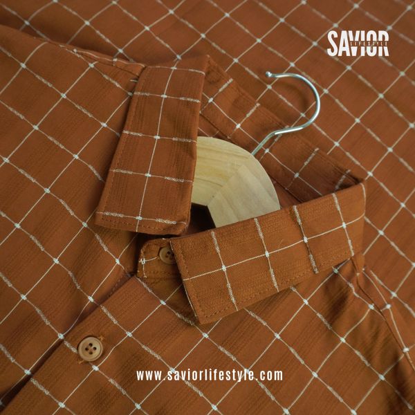 Camel Check - Pocketless Full Sleeve Check Shirt