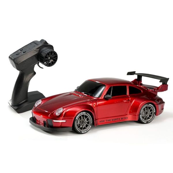 Porsche 993 911 Red RWB 4WD RC Drift Car With Tires & Traffic Cones