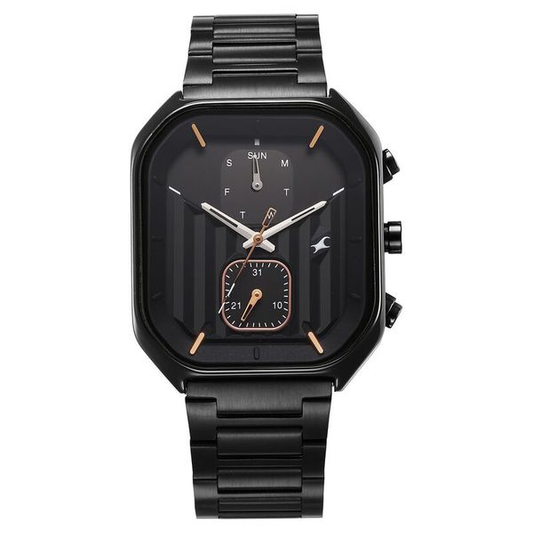 Fastrack 3270NM01 Fleek Quartz Multifunction Black Dial Stainless Steel Strap Watch - Image 1