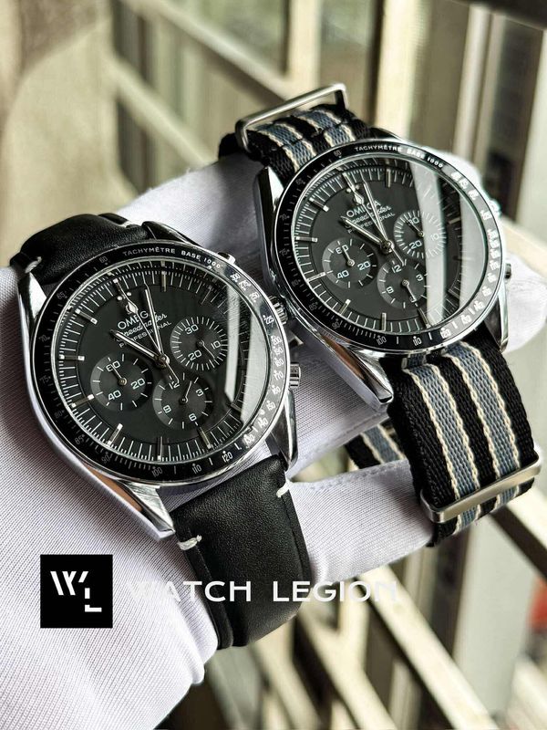 OMEGA WITH FREE NATO STRAP OFFER BLACK BELT BLACK DIAL