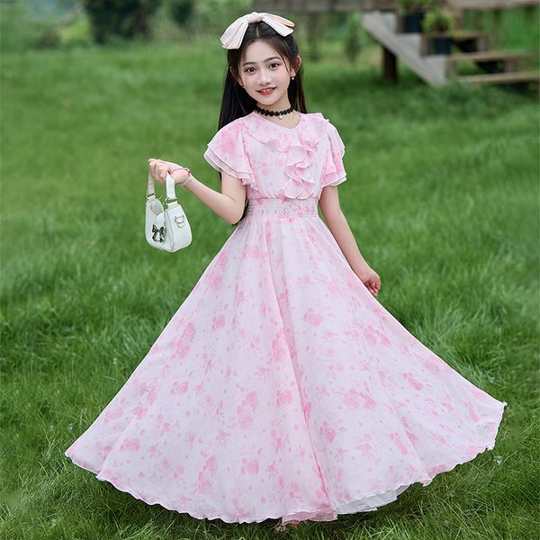 Imported đ¸Summer Floral Chiffon Dress â Princess Outfit for Big Girls