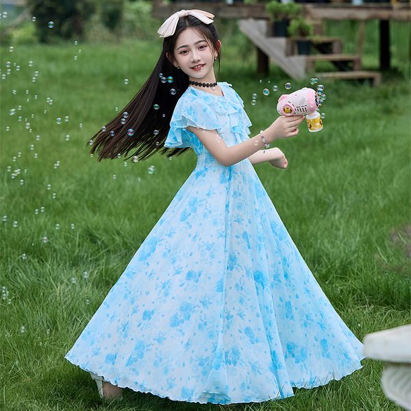 Imported đ¸ Summer Floral Chiffon Dress â Princess Outfit for Big Girls