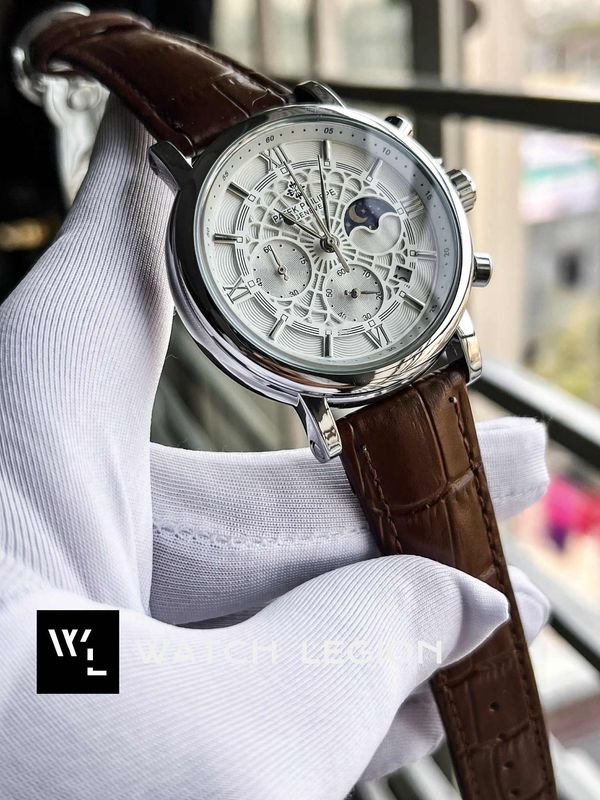 PATEK BROWN BELT F.S, SPIDER WHITE DIAL