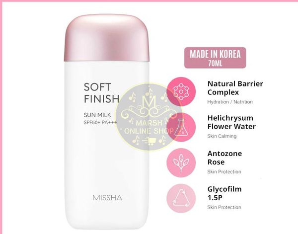👉🔰Missha Soft Finish Sun Milk SPF50+ Pa+++ (70 ml) - Image 8