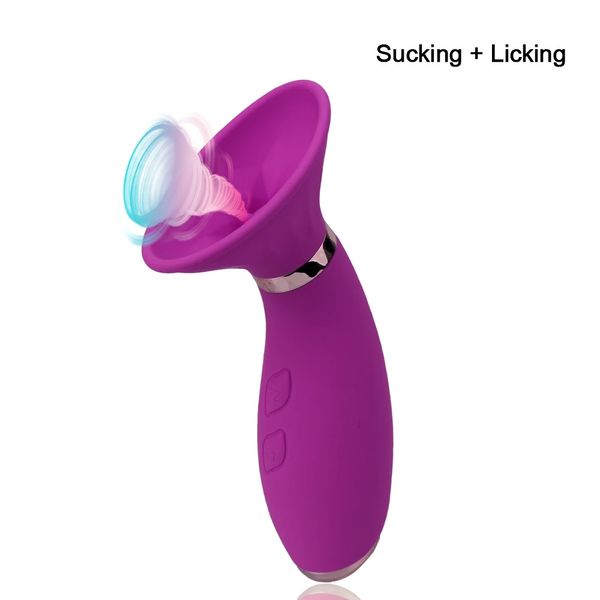 Tongue Licking Vibrating Sex Toys Vagina Nipple Sucking Vibrator Female Masturbators Clitoris Stimulator Sex Shop Silicone