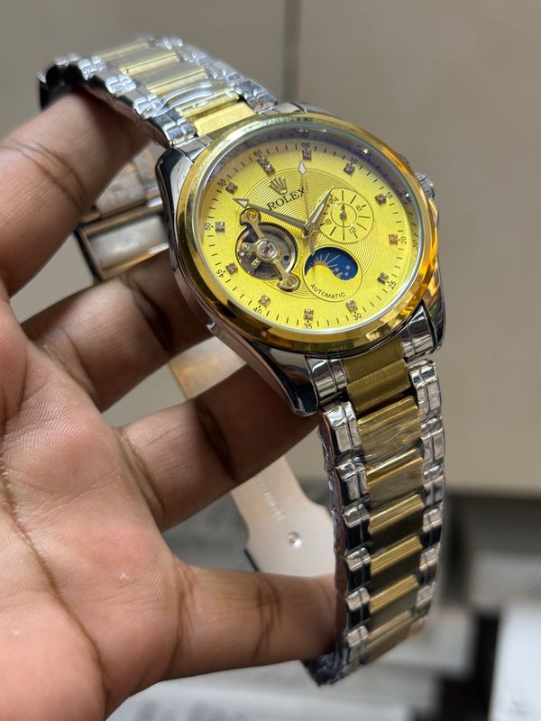 ROLEX OPEN HEART AUTOMATIC CHAIN GOLDEN DIAL