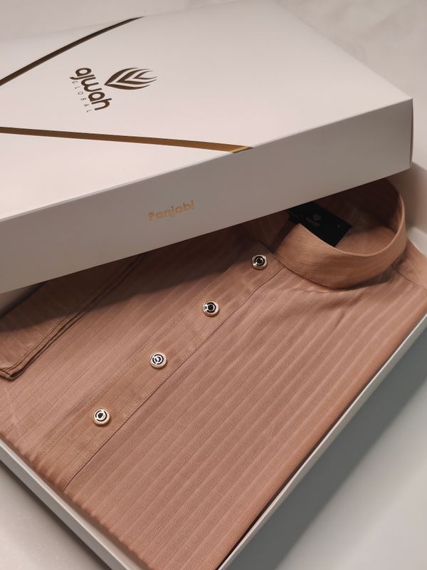 Ajwah Rosé Stripes Panjabi -A1P007