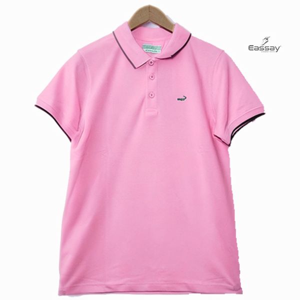 Crocodile Solid Pink Color Polo T-Shirt